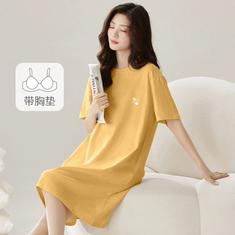 Pijama, top with cups, summer long skirt, oversize, with short sleeve
