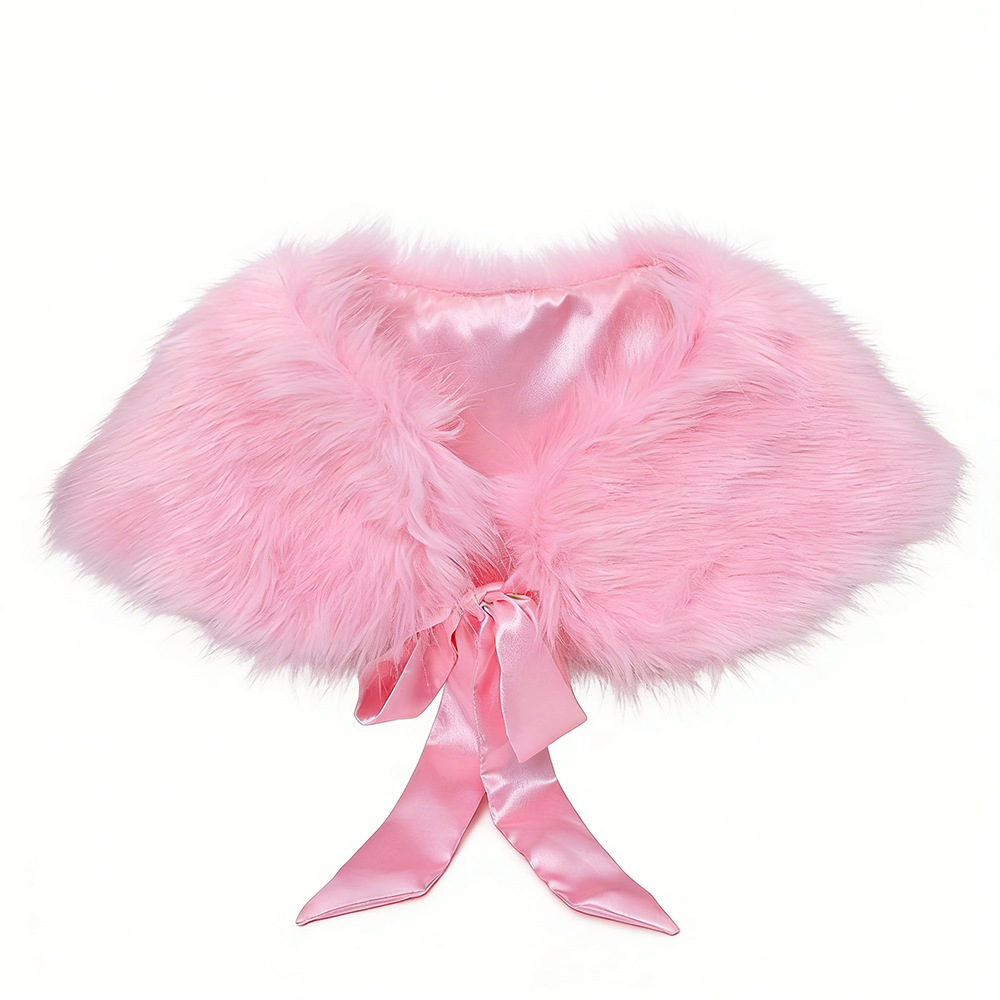 Una pieza de entrega de la niña chal 2024 nueva ropa para niños moda estilo coreano chal peludo accesorios para niños