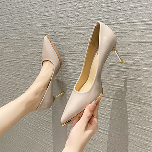797-T3 fashionable professional women's high heels 2023 Winter new low-cut stiletto heel ultra-high bed women's shoes