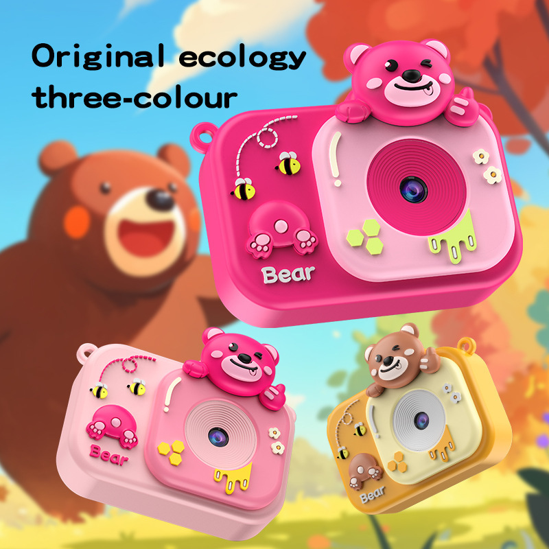 New children's camera front and back double camera cartoon camera toy high pixel can take pictures drop-proof baby gifts wholesale