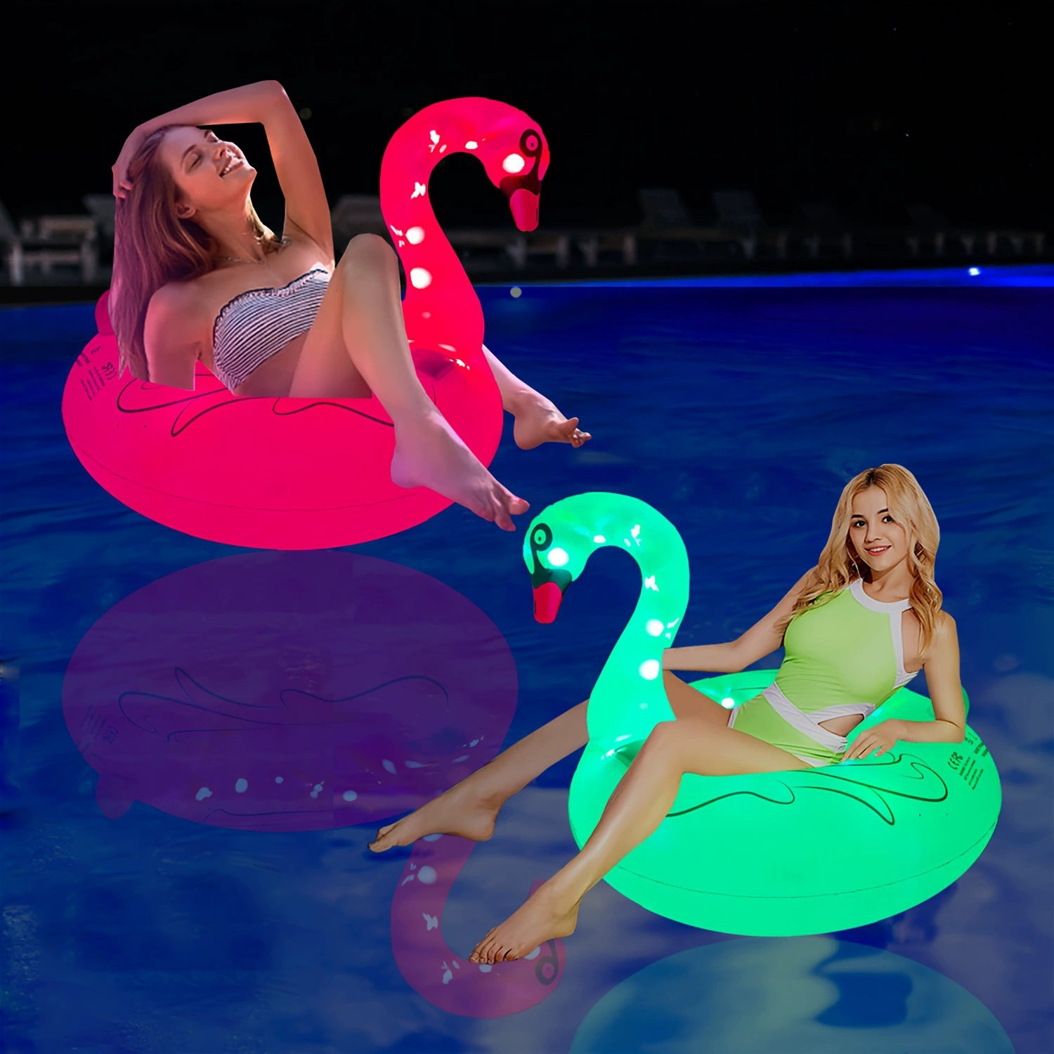 Надувной светящийся лебедь для бассейна, большой, для взрослых, с солнечной батареей, дропшиппинг 2025 года
