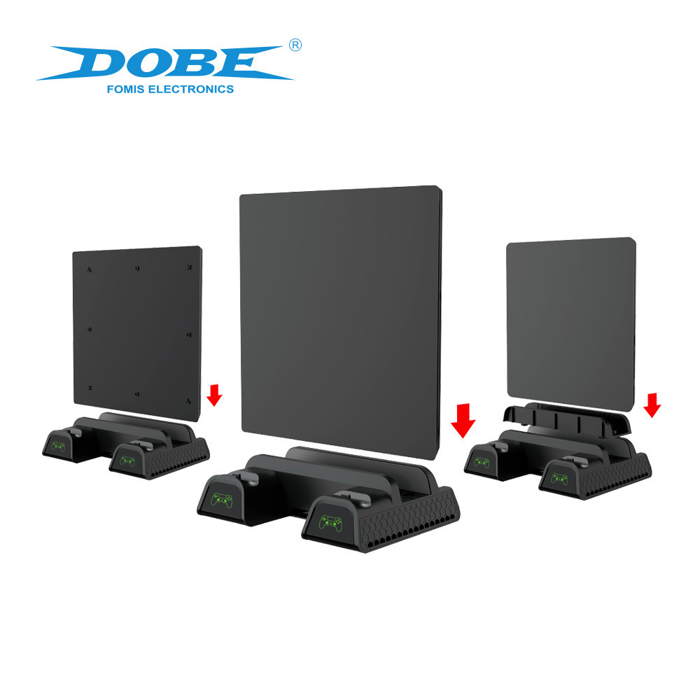 PS4 / SLIM / RPO Multipurpose Fan Base Bracket con mango de almacenamiento de disco con indicador de doble carga