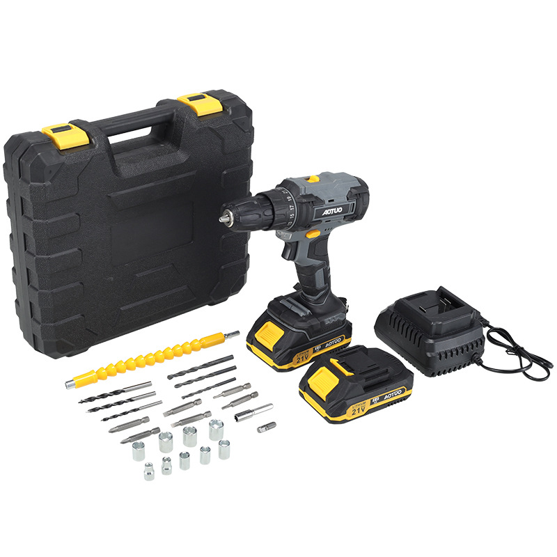 Transfronterizo nuevo taladro de mano multifuncional taladro de pistola inalámbrica de alta potencia taladro de litio recargable doméstico comercio exterior conjunto de herramientas de taladro eléctrico