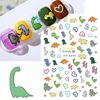 Adhesive nail stickers, fake nails, cute children's dinosaur for nails, new collection, 3D