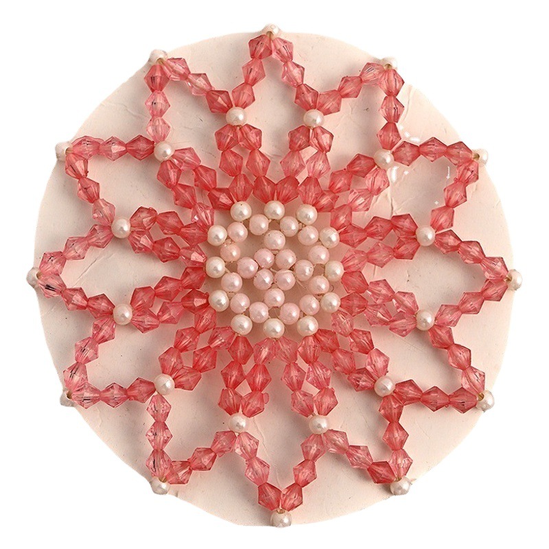 Children's adult handmade pearl hair clip elastic crochet hair net ballet dance hair accessories dancer hair clip