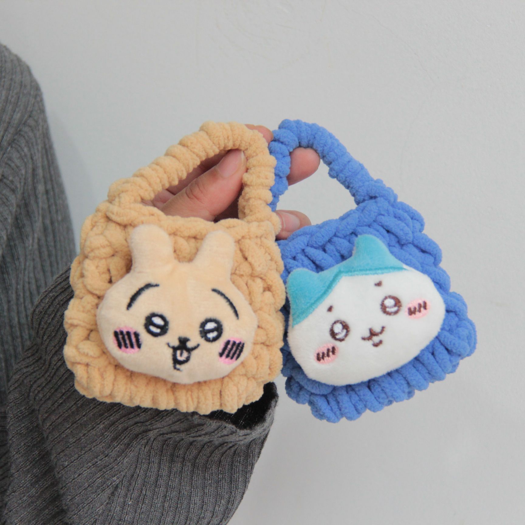 Japanese cartoon headphones, equipment bag, wallet, knitted pendant, keychain, organizer bag