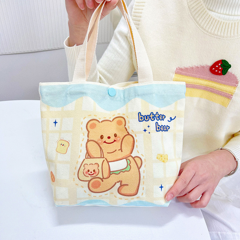 Shoulder Bag Hand Bear [Double-Sided Pattern + Snap Button]