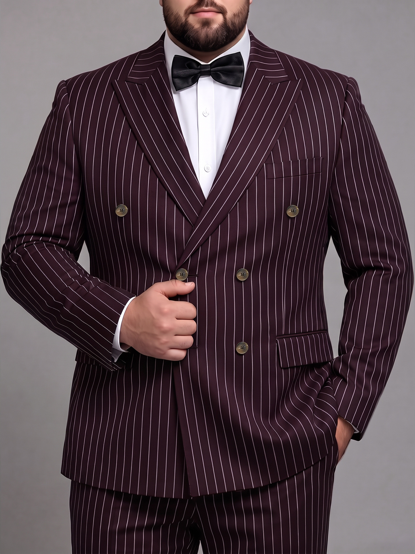 Trajes de hombre europeos y americanos transfronterizos 2026, trajes y pantalones de hombre a rayas, para cenas de negocios, bodas 241014 image 16