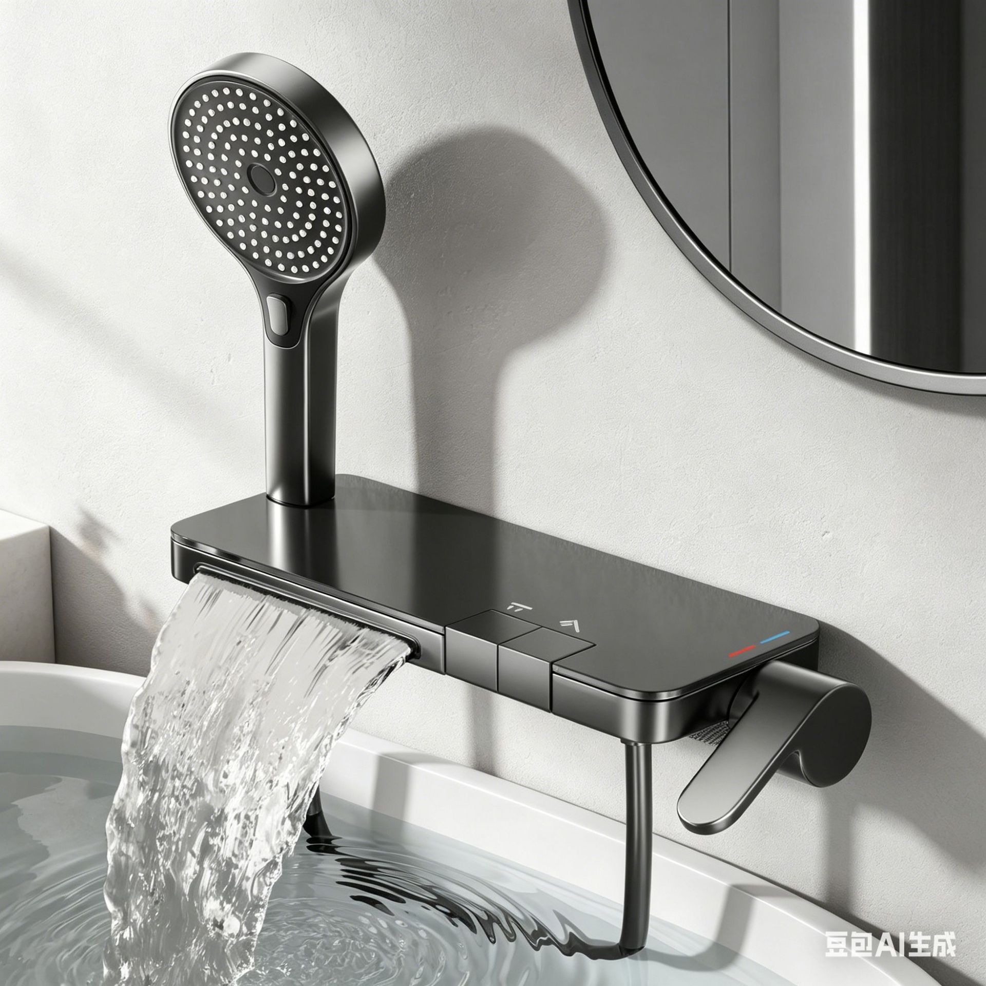 Waterfall Bathtub Faucet Wall-Mounted Concealed Shower Hot and Cold Set Bathroom In-Wall Mixing Valve
