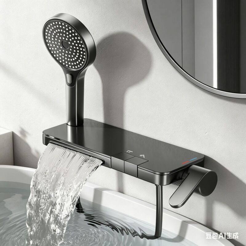 Waterfall Bathtub Faucet Wall-Mounted Concealed Shower Hot and Cold Set Bathroom In-Wall Mixing Valve