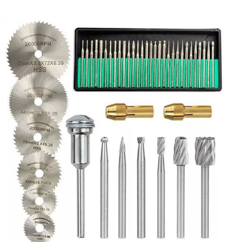 45 шт фрезы шлифовальные иглы быстрорежущие стальные пильные пластины набор электрошлифовальных станков
