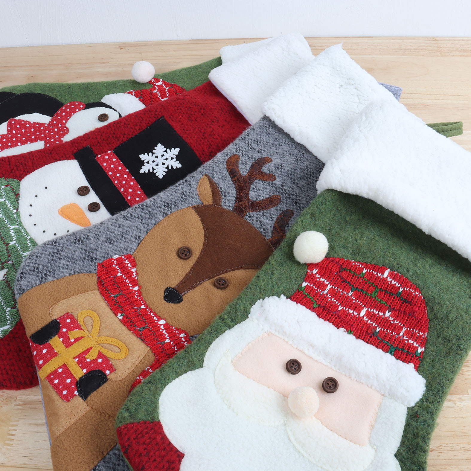 Medias navideñas decorativas con diseños festivos, para dulces