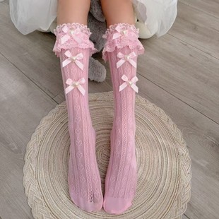 Children's Socks Lolita Lolita Lace Lace Cuf Socks Women's Hollow Stocking Bow Decoration Princess Socks