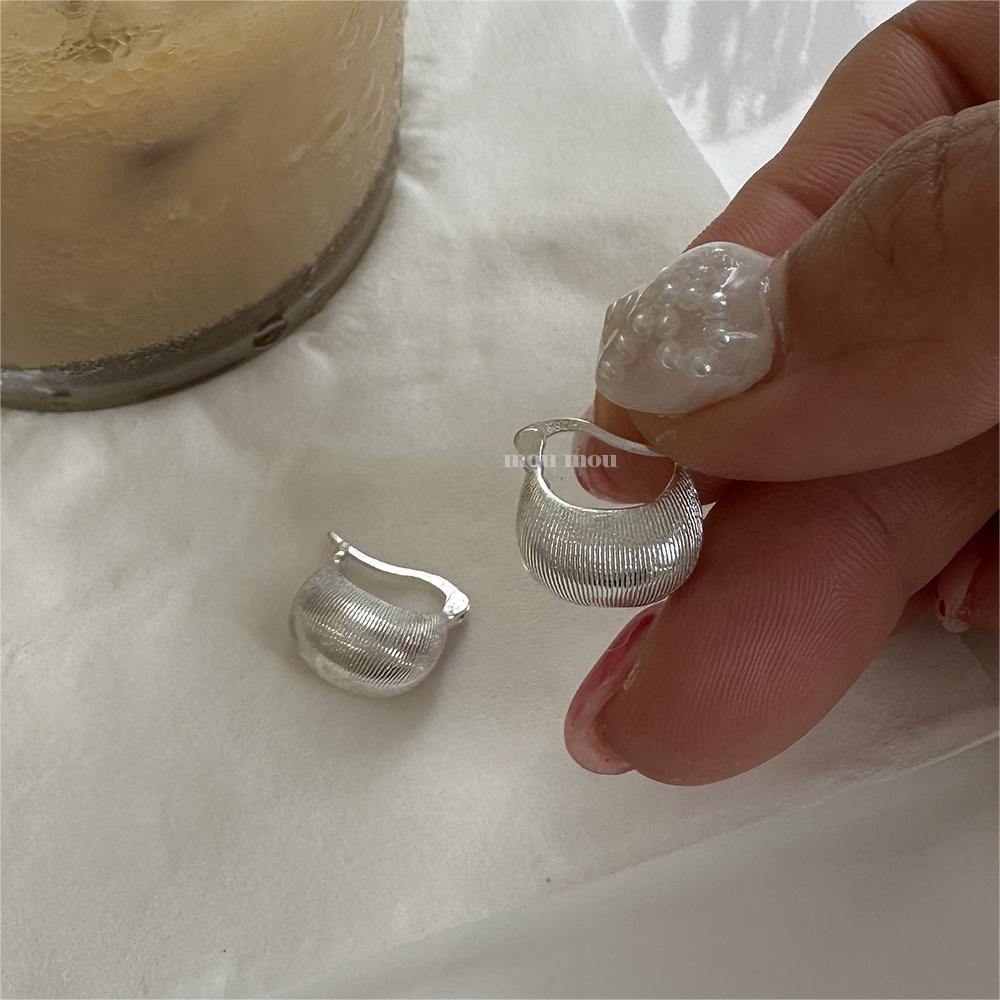 1 Pair Simple Style Geometric Plating Sterling Silver Hoop Earrings display picture 5