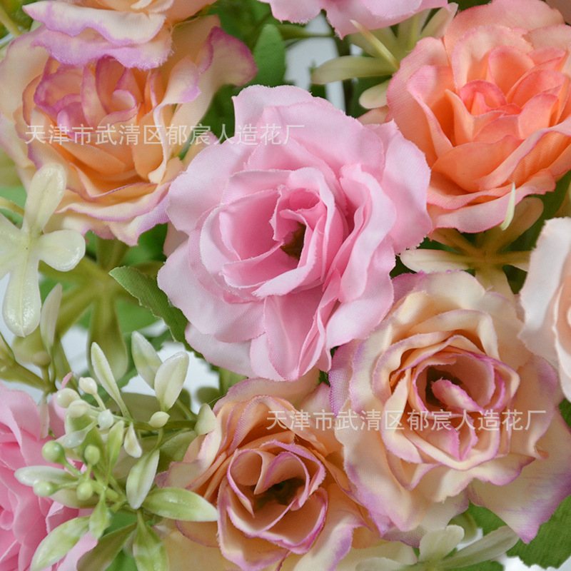 22 rosas de diamante paquete de otoño primavera corona floral centro comercial vitrinas para colocar sala de estar comedor decoración