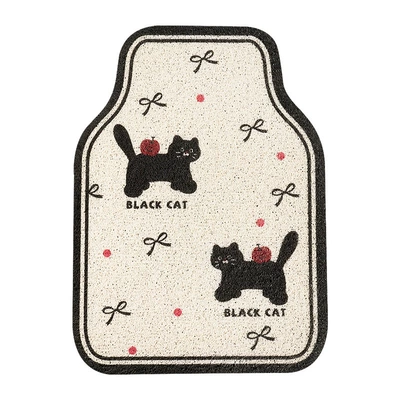 Avtomobil döşəmə paspasları Floor Mat Mud Scraper Colorful - apple-black-cat-silk-circle-5050cm-single-rear-row