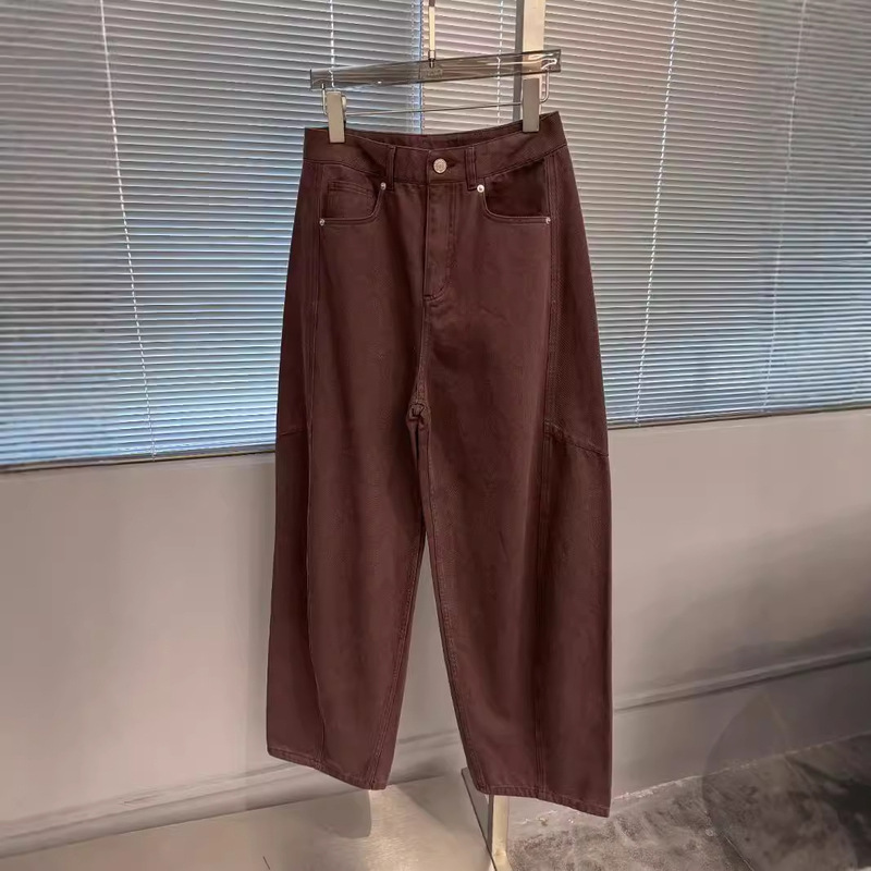 Autumn New High Waist Straight Leg Jeans Women's Loose All-match Mop Pants Pants Wide Leg Pants K5038