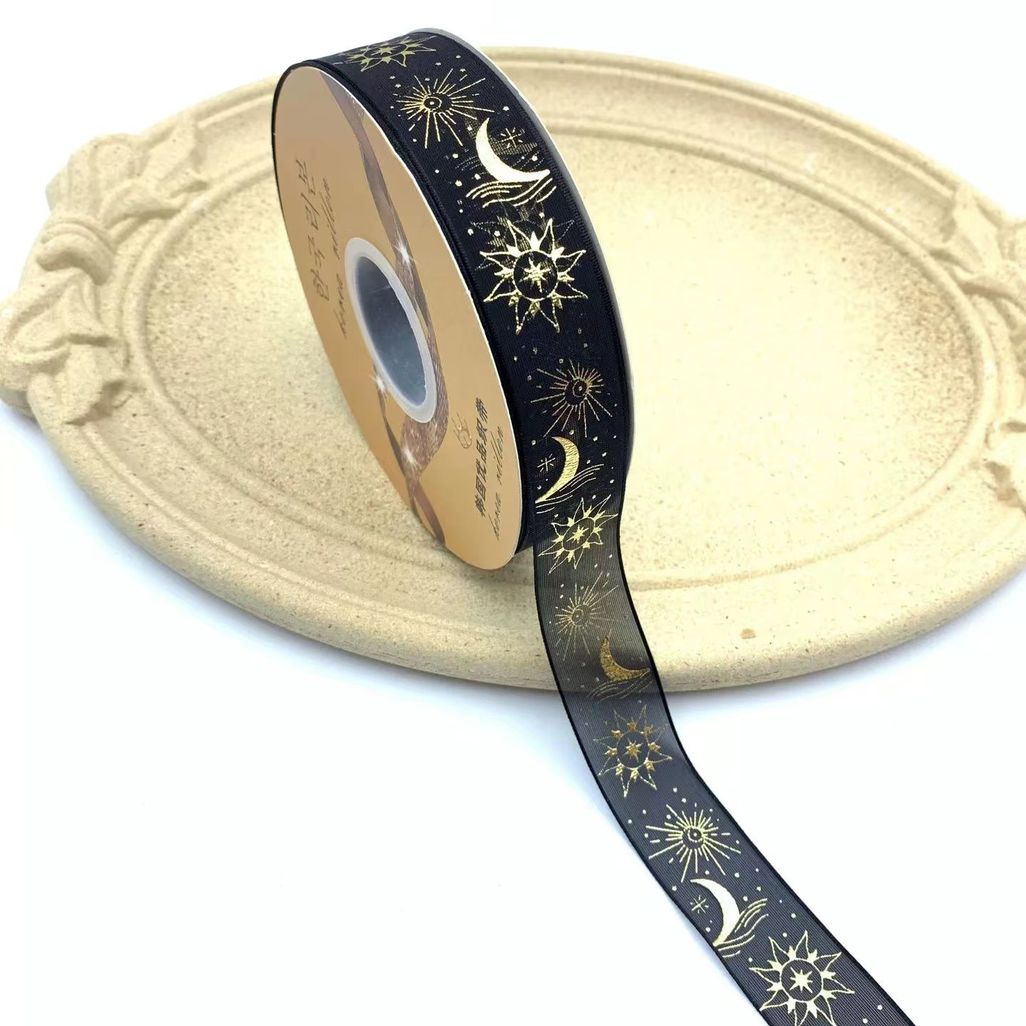 2,5 CM bandeja de barra de cinta de dorado transparente hecho a mano accesorios de bricolaje cinta de color oscuro caja de regalo de flores lote de embalaje