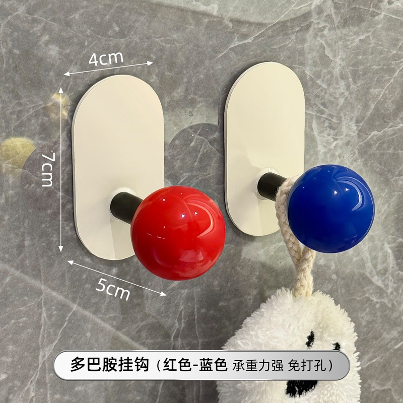 Gancho de baño sin perforación, fuerte carga pegajosa puerta trasera sin marcas, gancho de ropa, gancho de toalla en la pared del baño