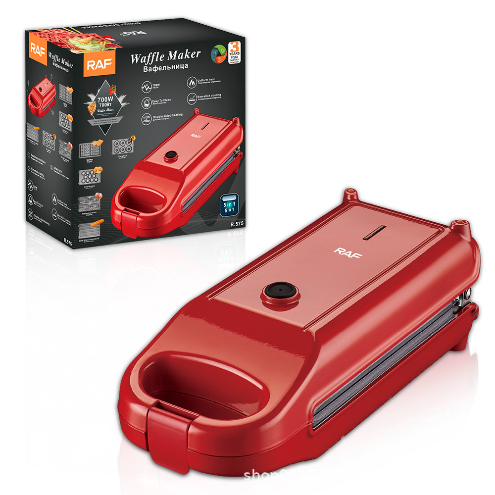 RAF Euro 5 - en - 1 panadería para sándwiches casera panquequeca para galletas eléctricas para desayuno tostadora de carne