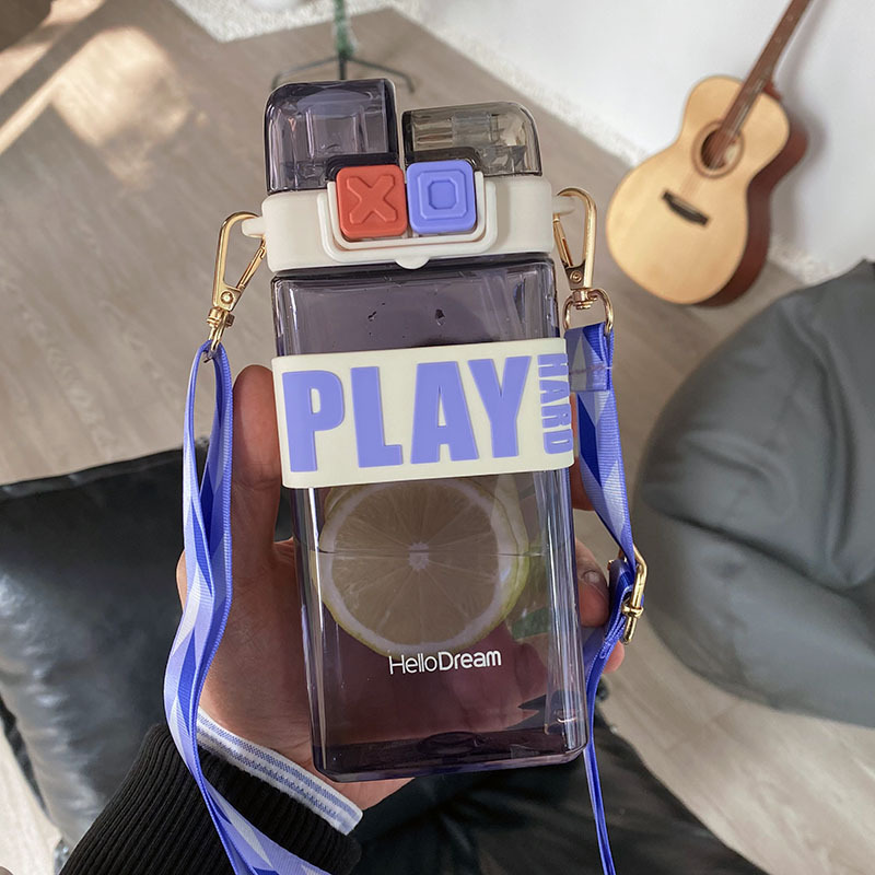 Punk Sanrio doble bebida taza Pacha perro coolomi nueva línea roja creativa cubierta elástica doble taza de plástico abierta con estudiante