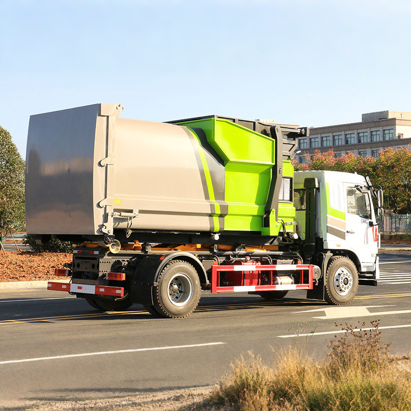 13-Square Dongfeng Huashen Kl5 Hook-Arm Garbage Truck Is Simple and Reliable to Operate, Large-Scale Factory and Mine Enterprise Garbage Transportation 4