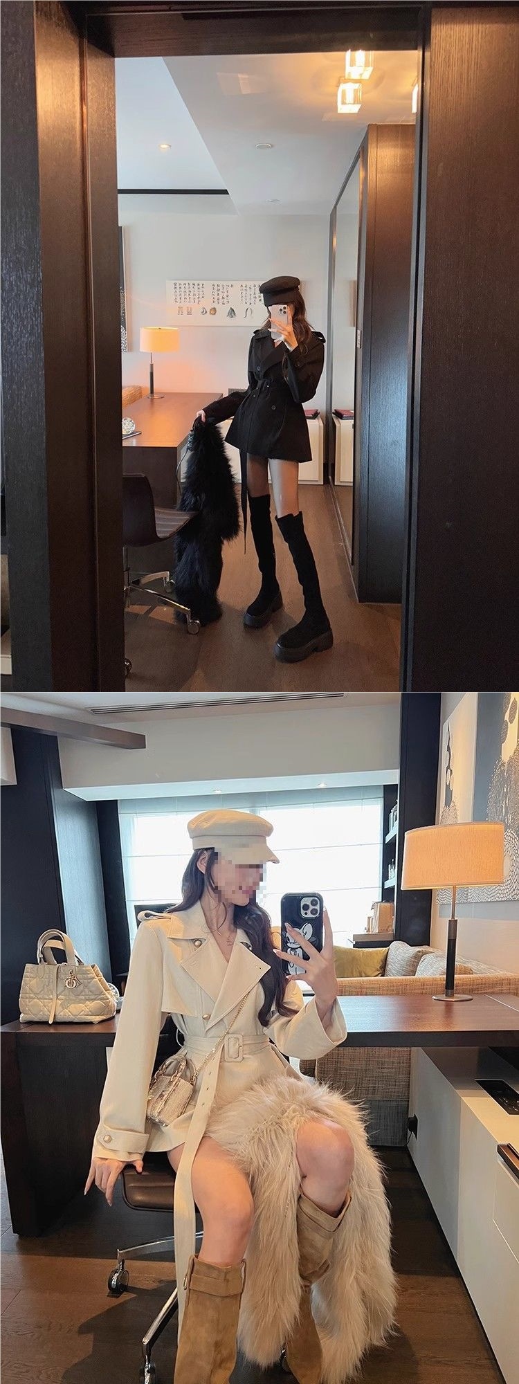 ng2510292 Spring New Korean-style Vintage Trench For Women, Slimming And Waist-cinching, Mid-length Coat_ecoleips.com
