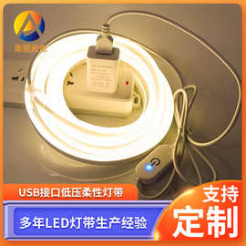USB接口低压柔性灯带防水超亮led灯带条直播补光氛围镜前灯电竟房