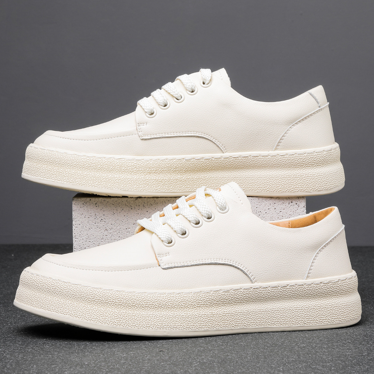 Neue bequeme Jungenschuhe Straßentrend Casual Style Herren Sneakers Sport weiße Schuhe modische All-Match-Low-Top-Schuhe_voghion.com