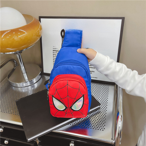 New style children's chest bag for export trade Spiderman boys' shoulder bag cartoon trend travel small backpack