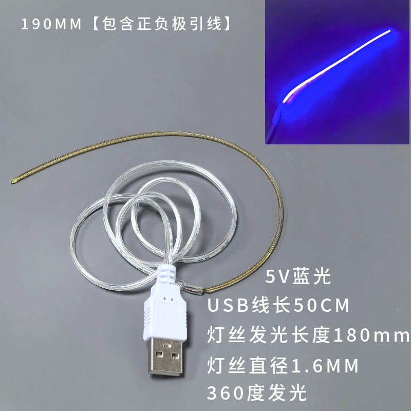 5V USB LED мягкая нить 360° светящаяся нить, гибкая 5V/5В лампа с USB, низковольтная нитевая лампа