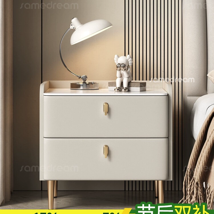 Прикроватная тумбочка из массива дерева для дома, спальни, новый стиль 2025 года, лёгкая роскошь, современный простой маленький шкафчик для хранения