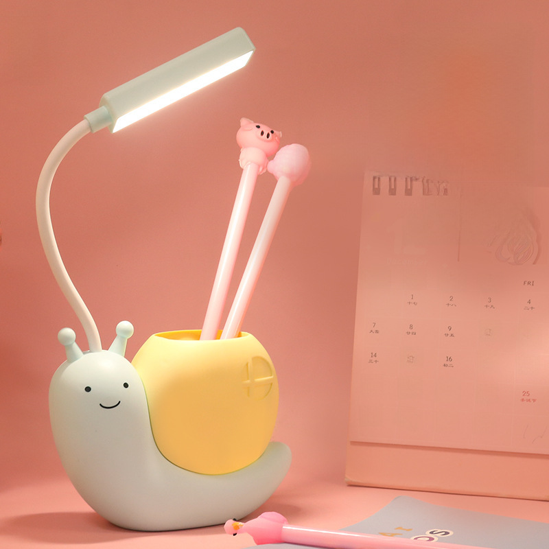 Creative cartoon snail desk lamp, learning charging eye-protection desk lamp, children and students small desk lamp wholesale direct supply