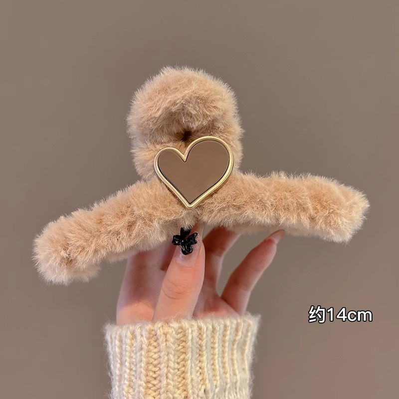 Otoño y invierno de tamaño grande clip de tiburón clip de pelo de peluche de alta calidad en la parte posterior de la cabeza clip de pelo de peluche clip de agarre