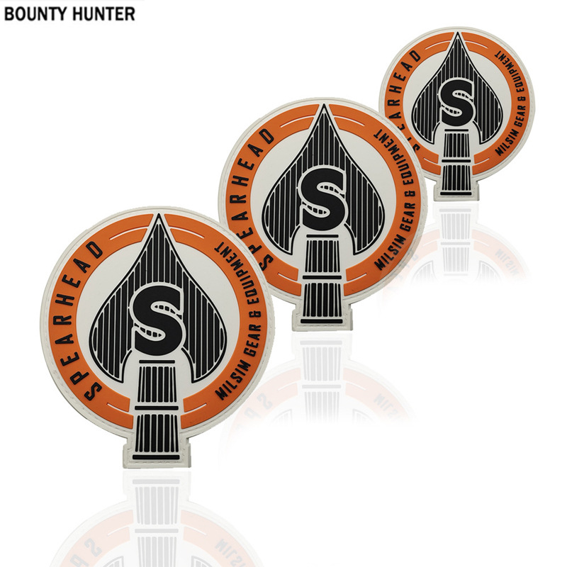 跨境货源现货星穹徽章美陆矛头SSI黑桃软胶徽章魔术贴