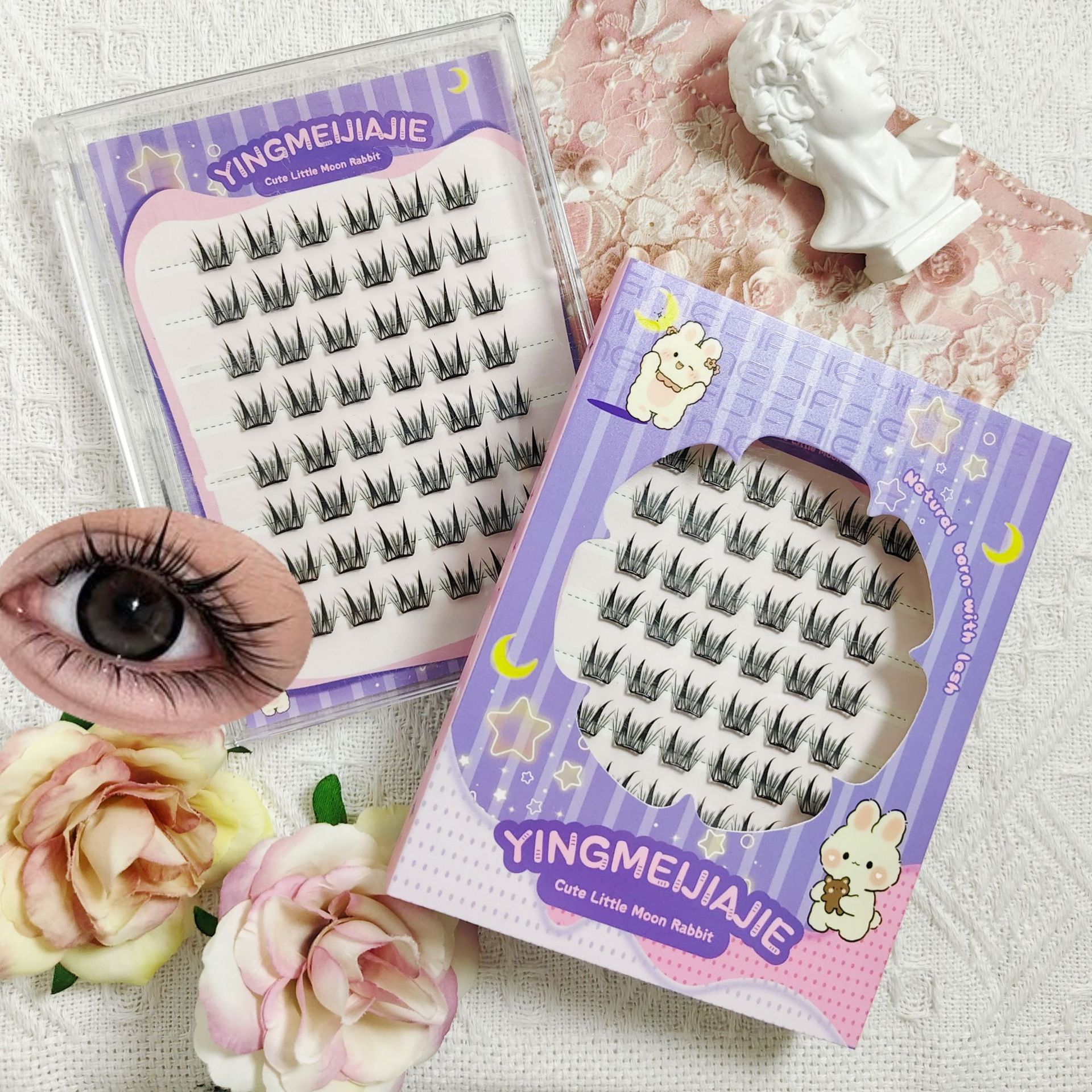 20 filas de paquete de regalo de pestañas falsas transfronterizas YF40 densas pestañas de cómic de maquillaje nuevas pestañas falsas sin pegamento