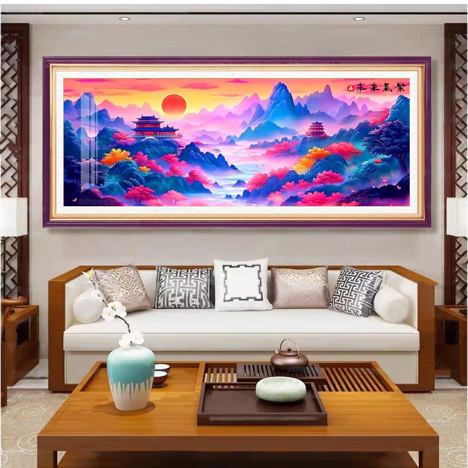 [Genuino] Mona Lisa Royal Cross Stitch Ziqi Donglai Sala de estar china Entrada Fábrica de punto de cruz al por mayor