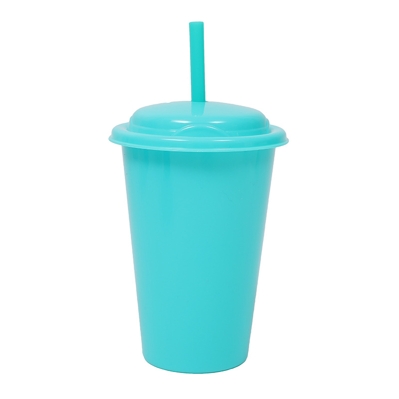 Nuevo hogar de una sola capa pp taza de paja para niños 350ml con tapa café jugo de plástico frío taza de agua portátil