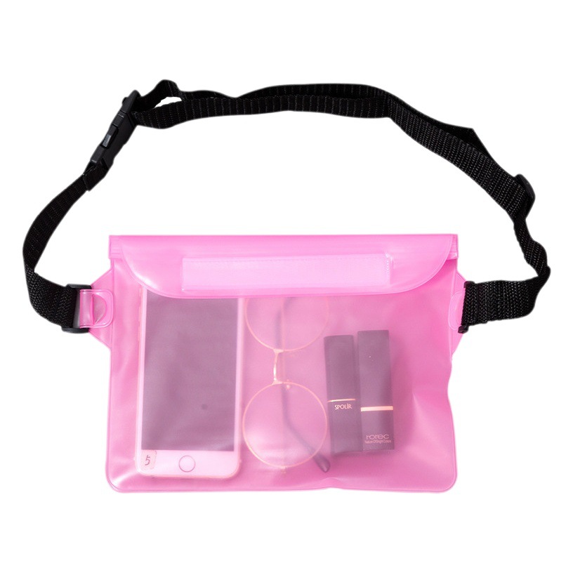 Large Mobile Phone Waterproof Bag Transparent Touch Screen Waterproof Waist Bag Drifting Outdoor Sealed Thickened Diving Crossbody Mobile Phone Bag