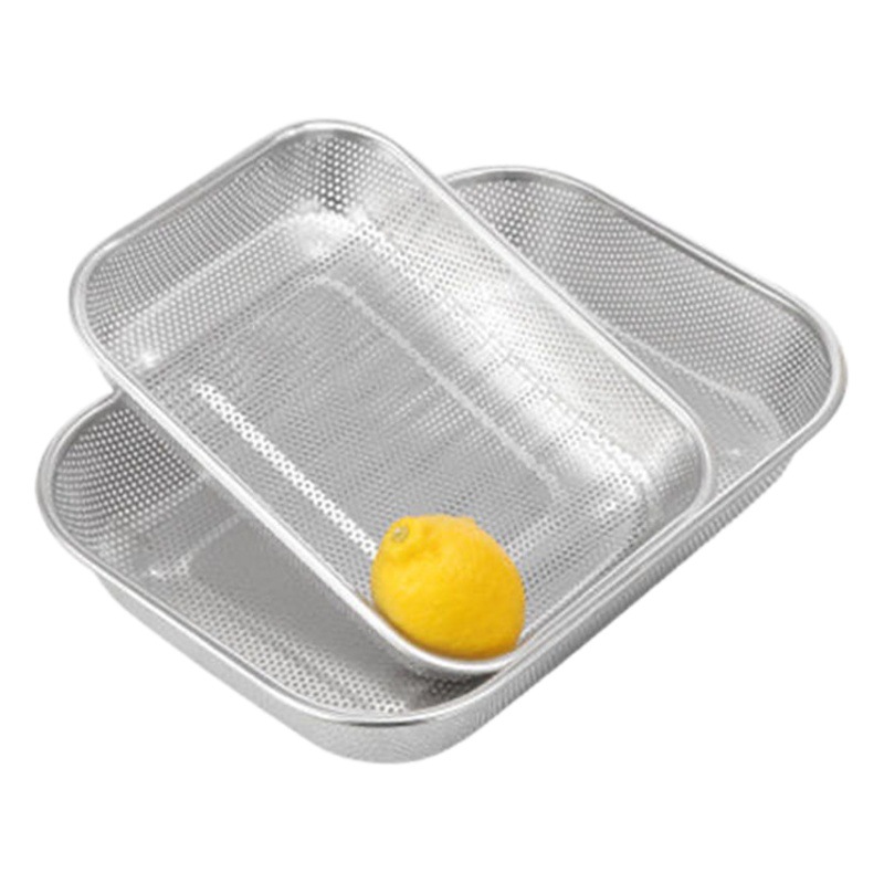 Dense hole square basket leakage plate punching square plate stainless steel dustpan square drain basket vegetable basin floor stall ten yuan store supply