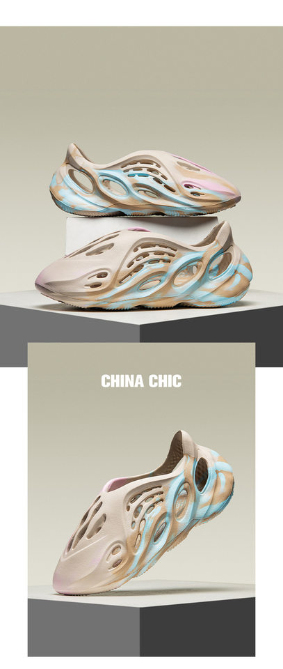 Dép sandal nam lỗ thoáng khí đế dày form tròn cỡ lớn đi biển mùa hè — Chú hề, Màu be cam rằn ri, Nâu xám rằn ri, Xanh lam nâu hồng chi tiết 16