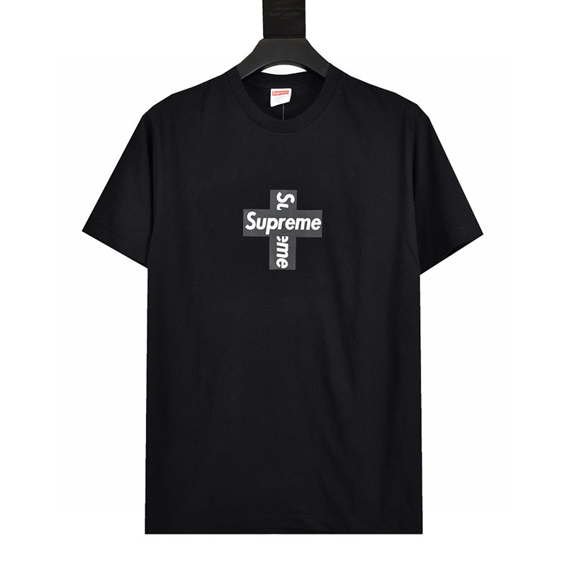 ヘビーウェイトクロスボーダー アメリカンファッション Supreme レタープリント Tシャツ BOX ラウンドネック 半袖 メンズ レディース ゆったり カジュアル Tシャツ 男女兼用