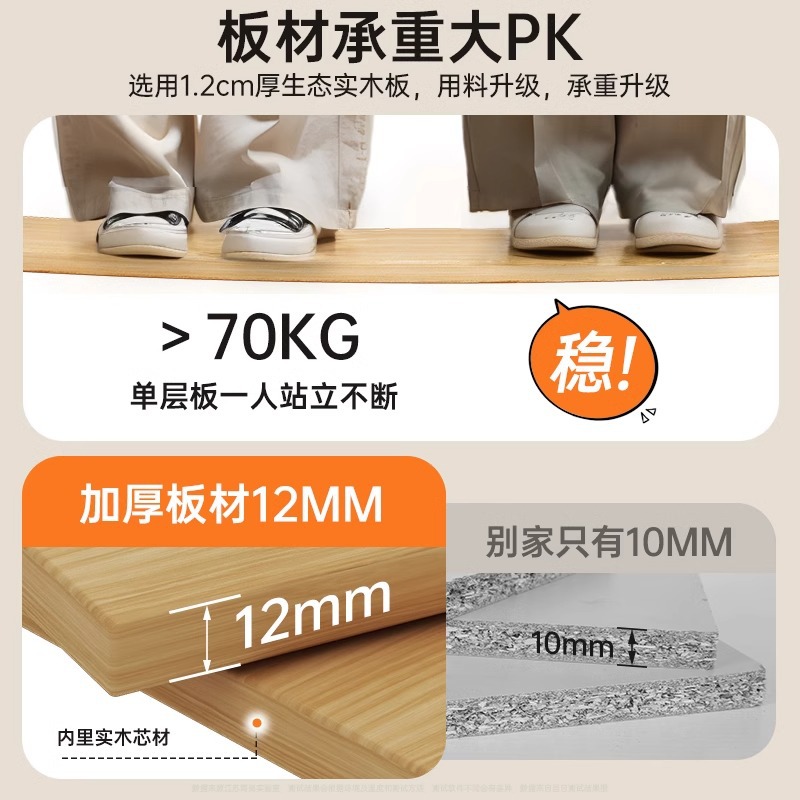 Estantería de madera maciza Estante de piso Sala de estar Estante de exhibición en capas Estante para libros Armario de almacenamiento Una pieza contra la pared Armario pequeño y estrecho