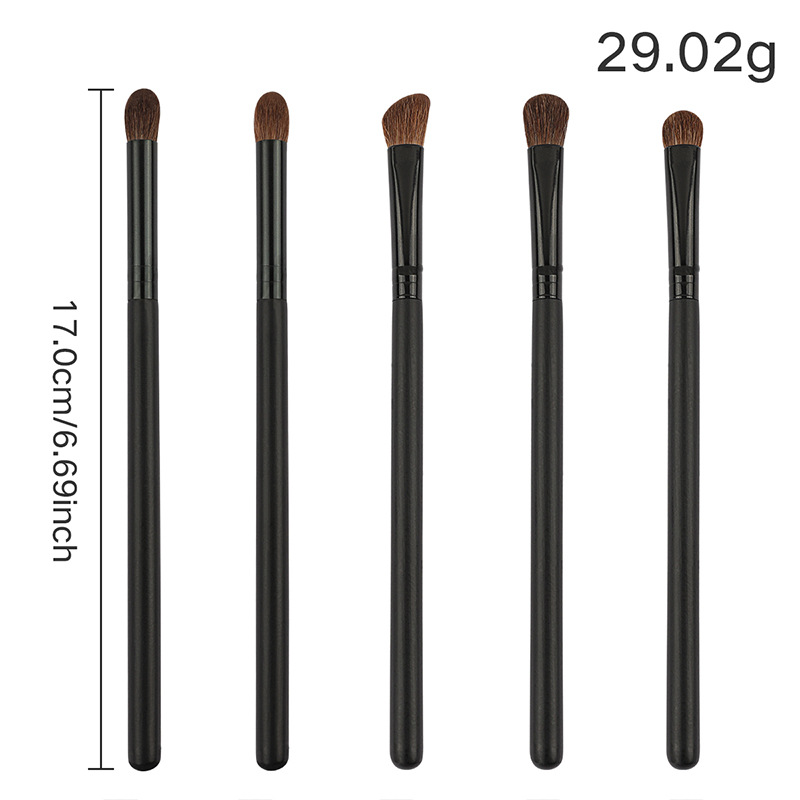 Venta al por mayor de fábrica 5 juegos de pinceles de maquillaje de ojos Sombra de ojos, sombra de nariz, manchas, corrector, herramientas de belleza, pinceles de maquillaje de cabello suave