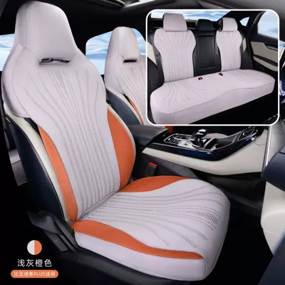 Seat Cover Full – Modelə uyğun (Original) oturacaq örtükləri - light-gray-orange-the-whole-car-has-five-seats