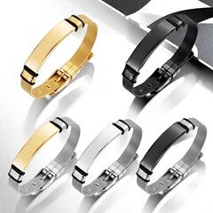 クロスボーダー ジュエリー メッシュ ブレスレット 欧米風 シンプル 光沢 刻印可能 ブレスレット 男女兼用 ファッションアクセサリー 幾何学模様