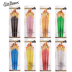 Amazon 6-piece oil painting brush set with candy plastic handles, suitable for students, for acrylic painting and watercolor painting