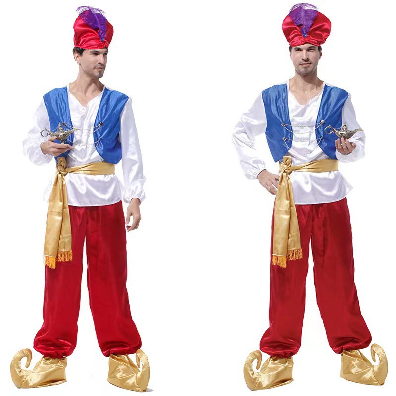 万圣节阿拉丁神灯Cosplay服阿拉伯王子舞台表演服成人派对演出服