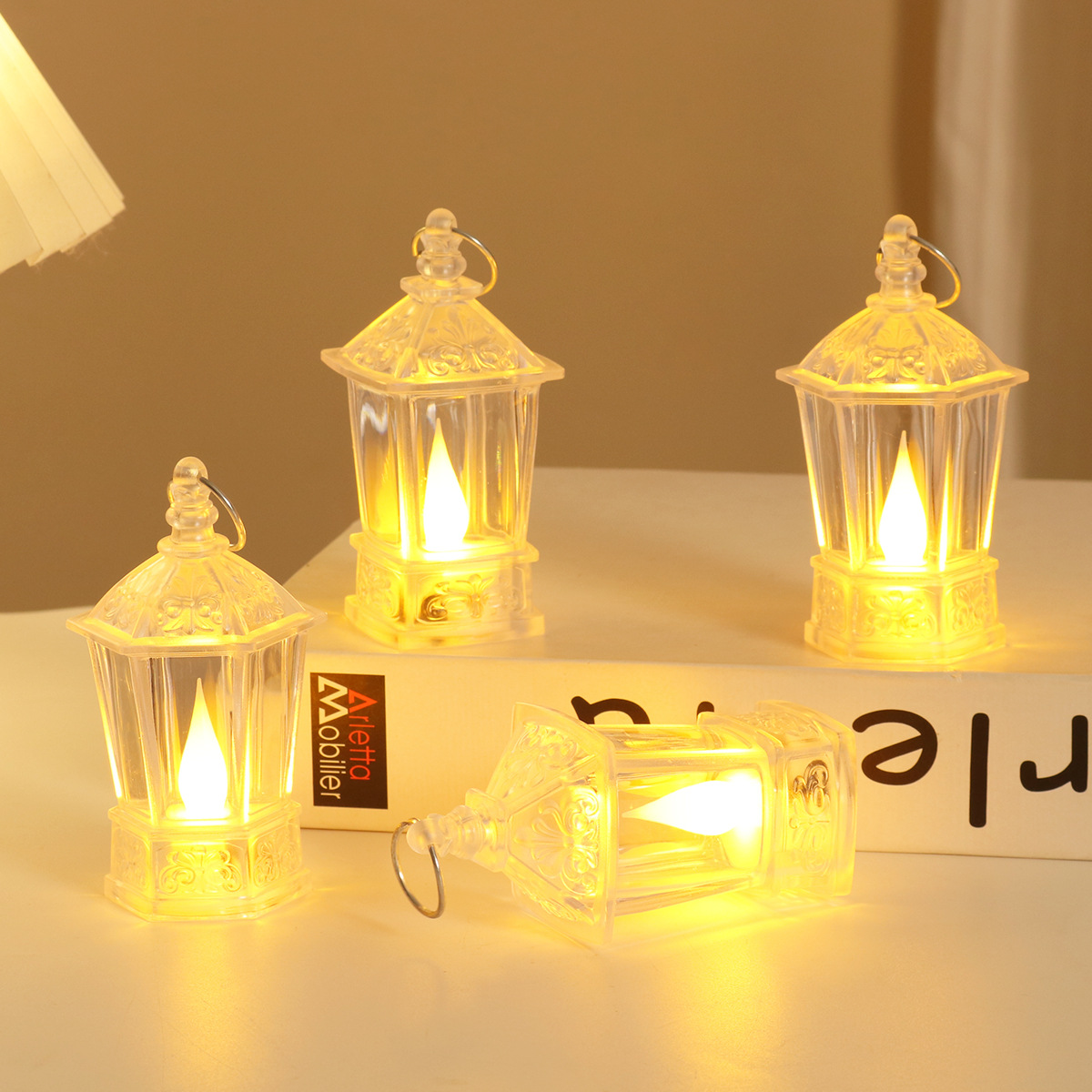 Lámpara de viento LED con vela, estilo navideño, decoración retro – Producto transfronterizo para Amazon