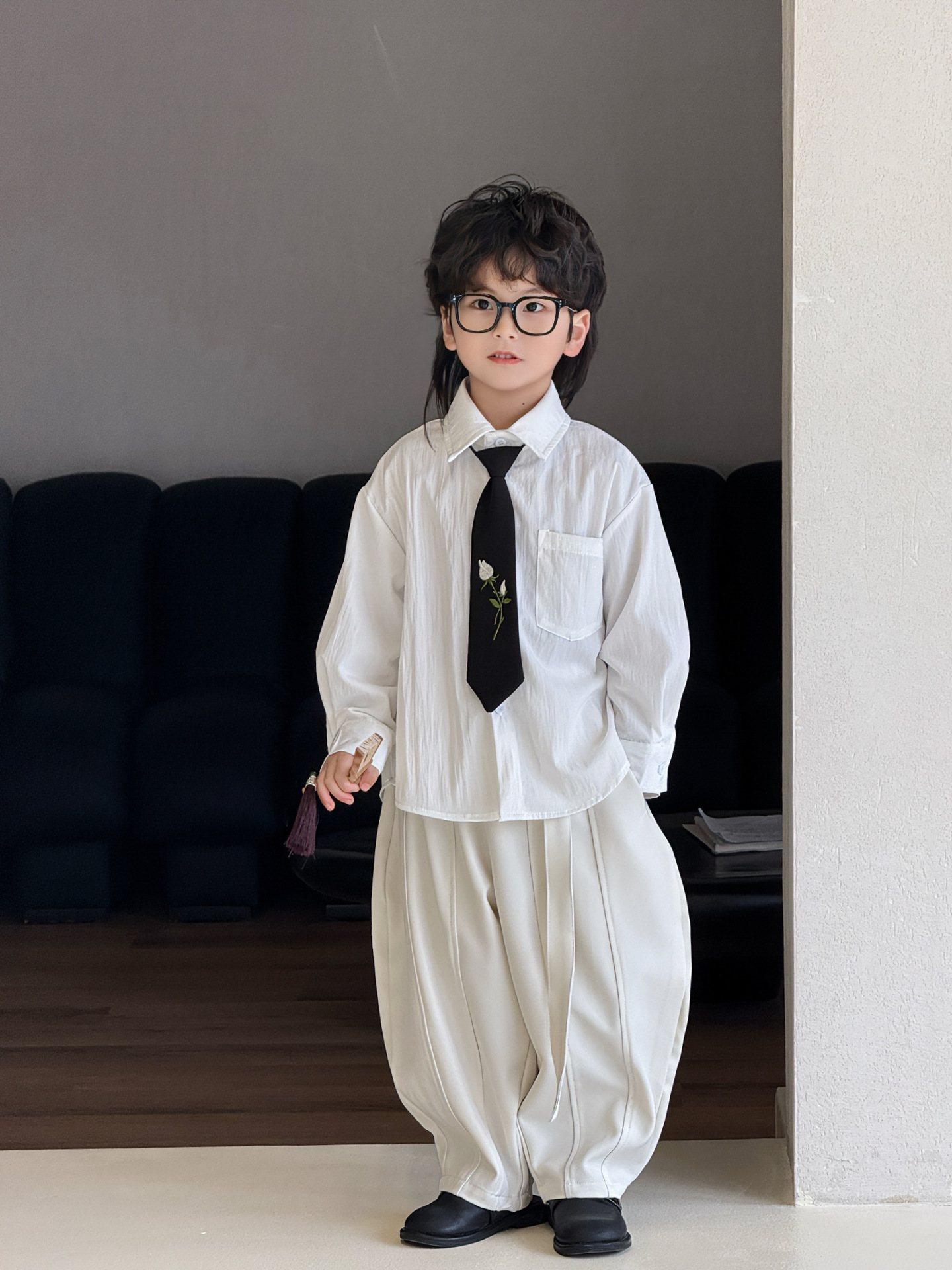 25128 Белая одинарная рубашка (без аксессуаров)